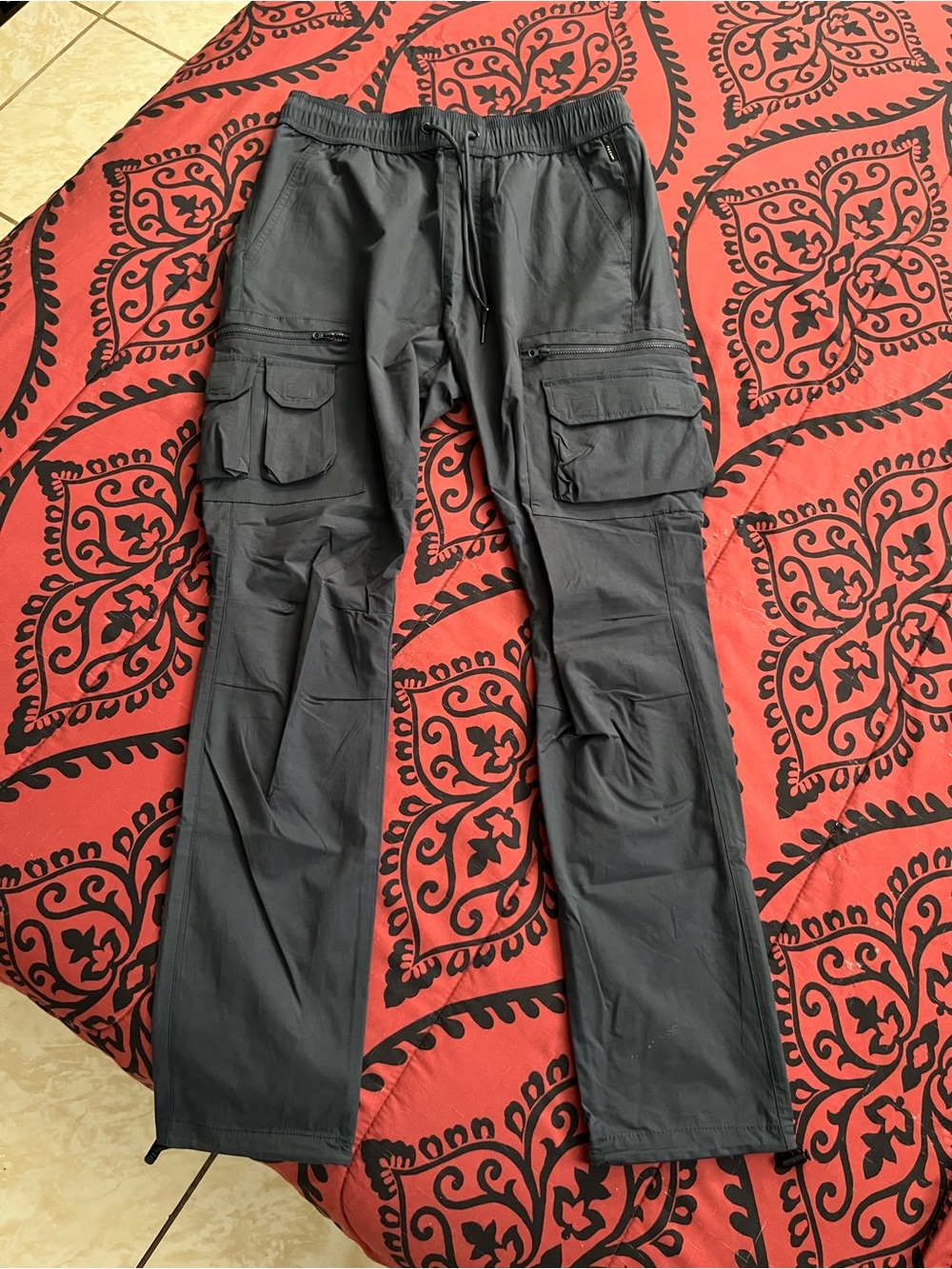PacSun Navy Men's Cargo Pants with Multiple Utility Pockets